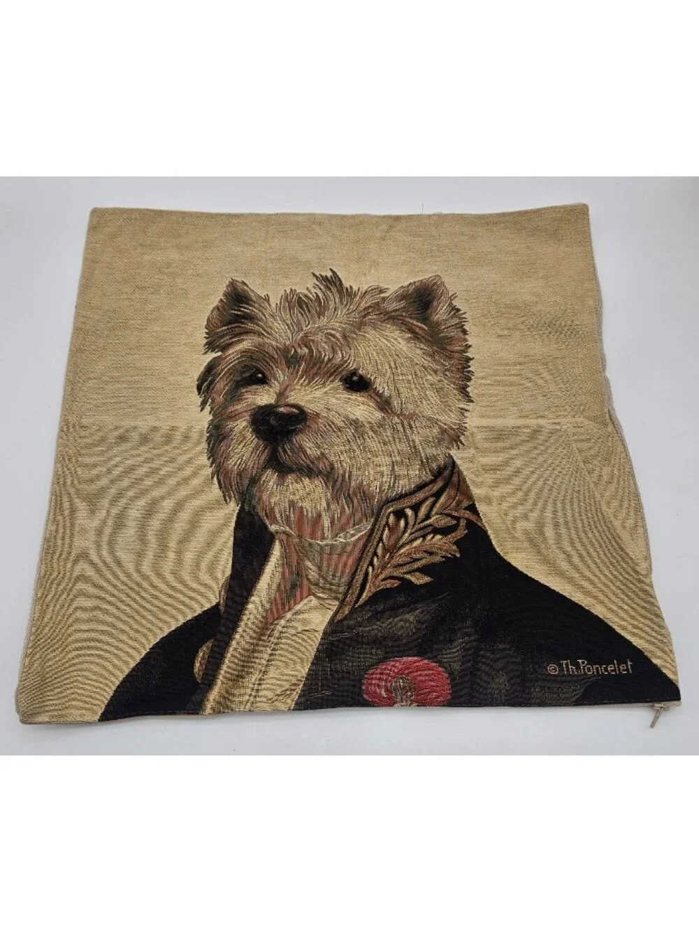 Thierry Poncelet Woven Tapestry Pillow Cover West Highland Terrier Westie 18